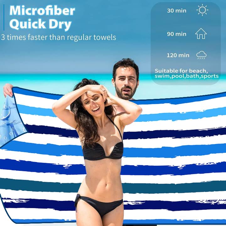 JAODFK Microfibre Beach Towel 71"X32" Quick Dry Lightweight Sand Free Extra Large Thin Towels Travel Essentials For Adults Womens Swim Bath - image 2