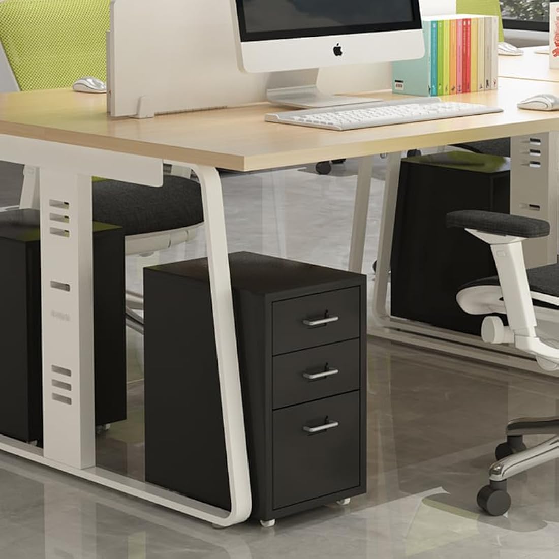 BTGGG 3-Drawer Metal Filing Cabinet – Rolling Under Desk Office Storage