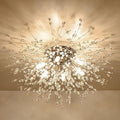 Rayofly Modern Gold Crystal Chandelier – 6-Light Flush Mount Ceiling Lamp