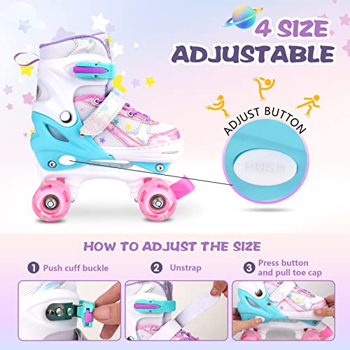 Runcinds Toddler Roller Skates | Adjustable 4-Size with Light Up Wheels