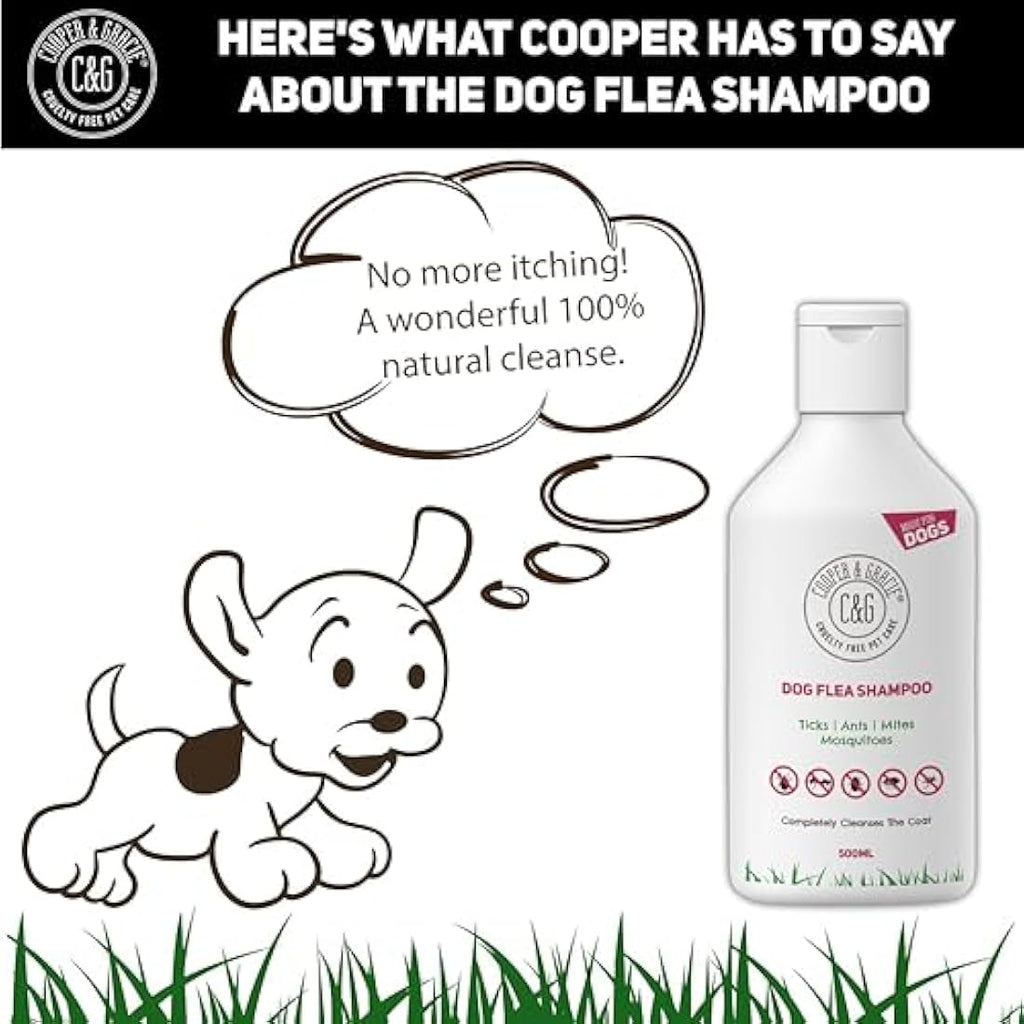 Cooper and Gracie Dog Flea & Tick Shampoo – Medicated 500ml Cleanser