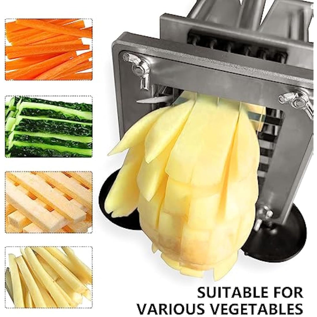 Jolof Store Stainless Steel French Fry Cutter with 2 Interchangeable Blades