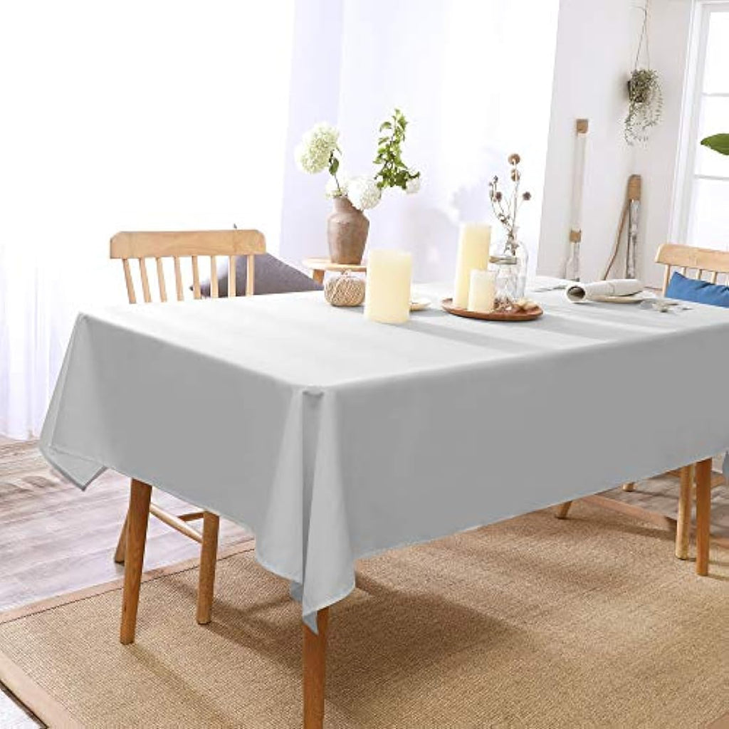 Deconovo Water Resistant Oxford Tablecloth | Light Grey 54x108in