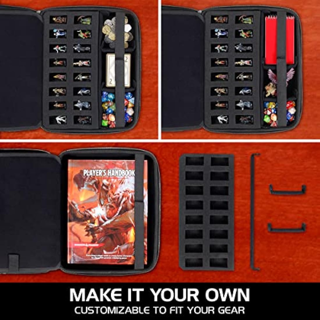 ENHANCE RPG Organizer Case – DnD Character Binder & Dice Storage