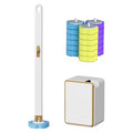 Disposable Toilet Brush Set | Wall Mounted Wand with 18 Heads