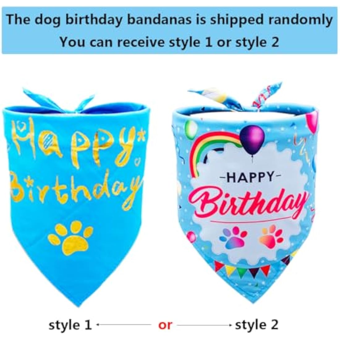 Jolof Store Blue Dog 1st Birthday Hat and Bandana Set for Small Medium Pets