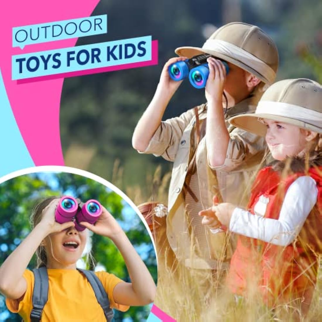 Jolof Store Kids Binoculars – 4x Magnification Outdoor Exploration Toy