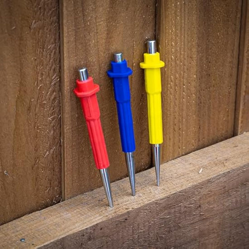 Roughneck 3-Piece Nail Punch Set | Hardened Steel with Color Coded Grips