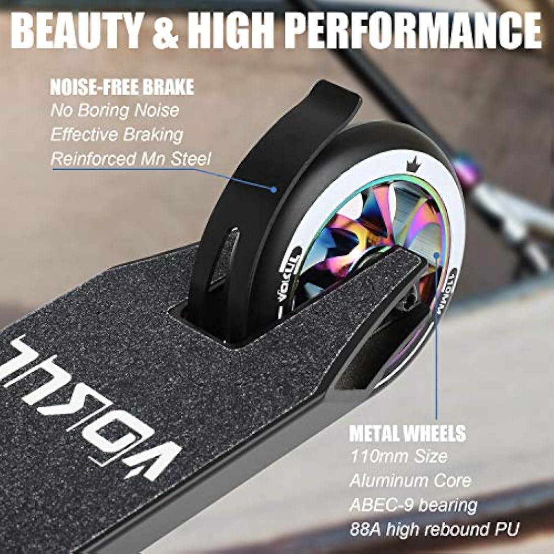 Vokul Bzit K1 Pro Stunt Scooter | 110mm Alloy Wheels for Kids 8+