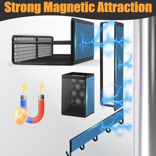Kmise 7-Piece Magnetic Spice Rack Organizer for Fridge with Towel Holder