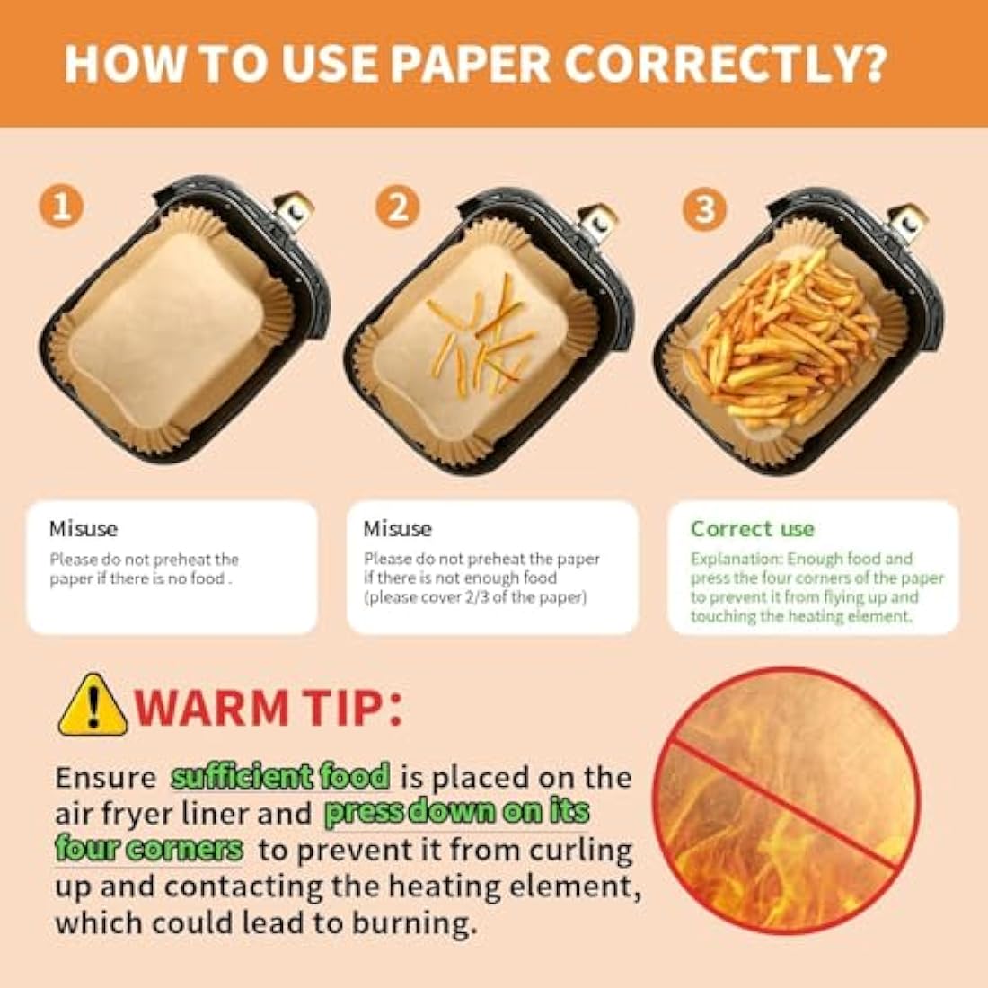 FEEZOM Air Fryer Disposable Paper Liners for Ninja Dual Basket | 100PC