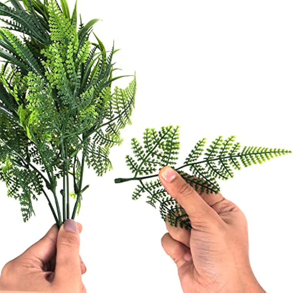 BELLE VOUS 6 Pack Artificial Faux Hanging Plants – Weatherproof Greenery