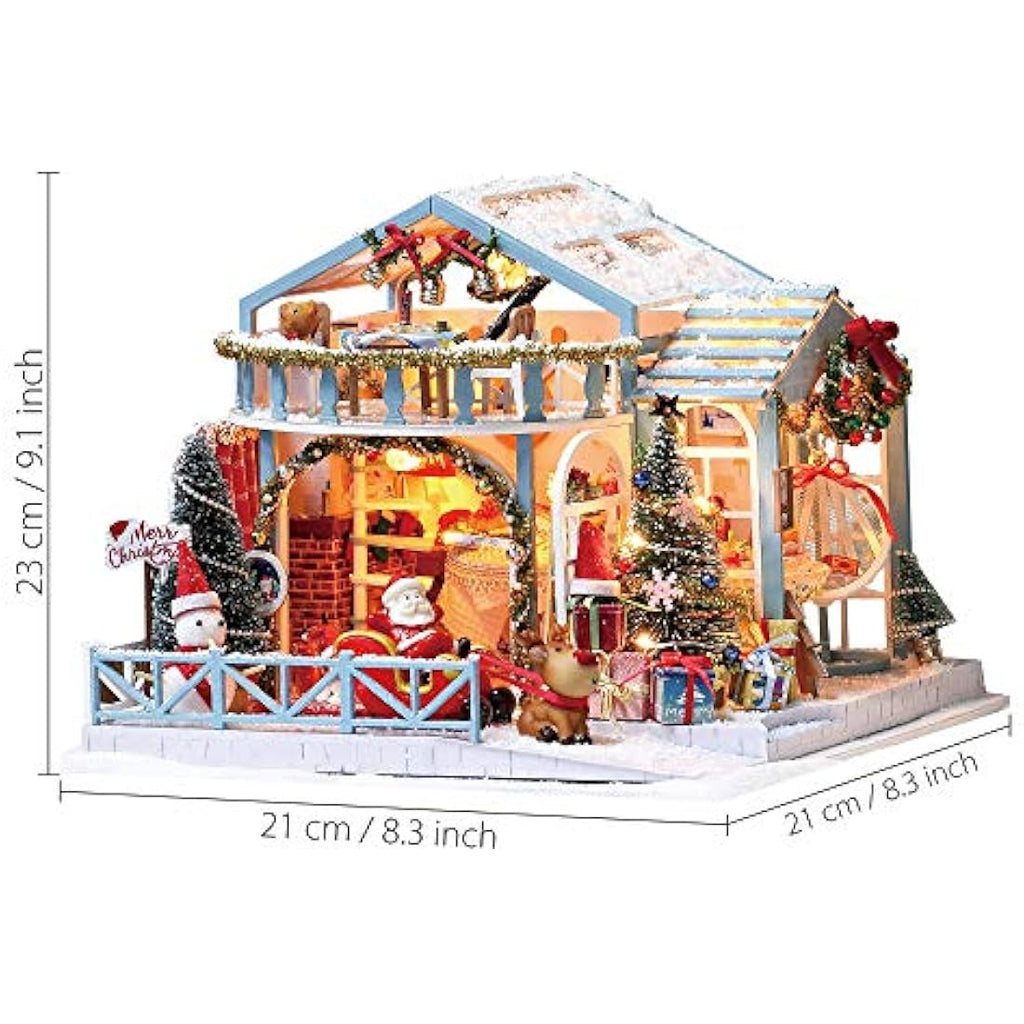 GuDoQi DIY Miniature Dollhouse Kit - Wooden Model with LED Light & Music