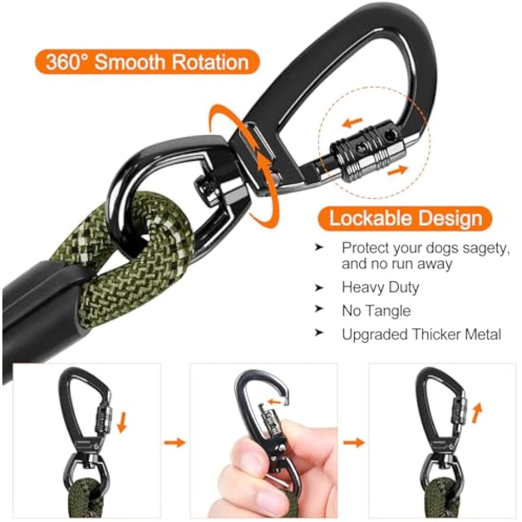 Jolof Store Dog Training Lead – 10ft Durable Rope Leash with Padded Handle