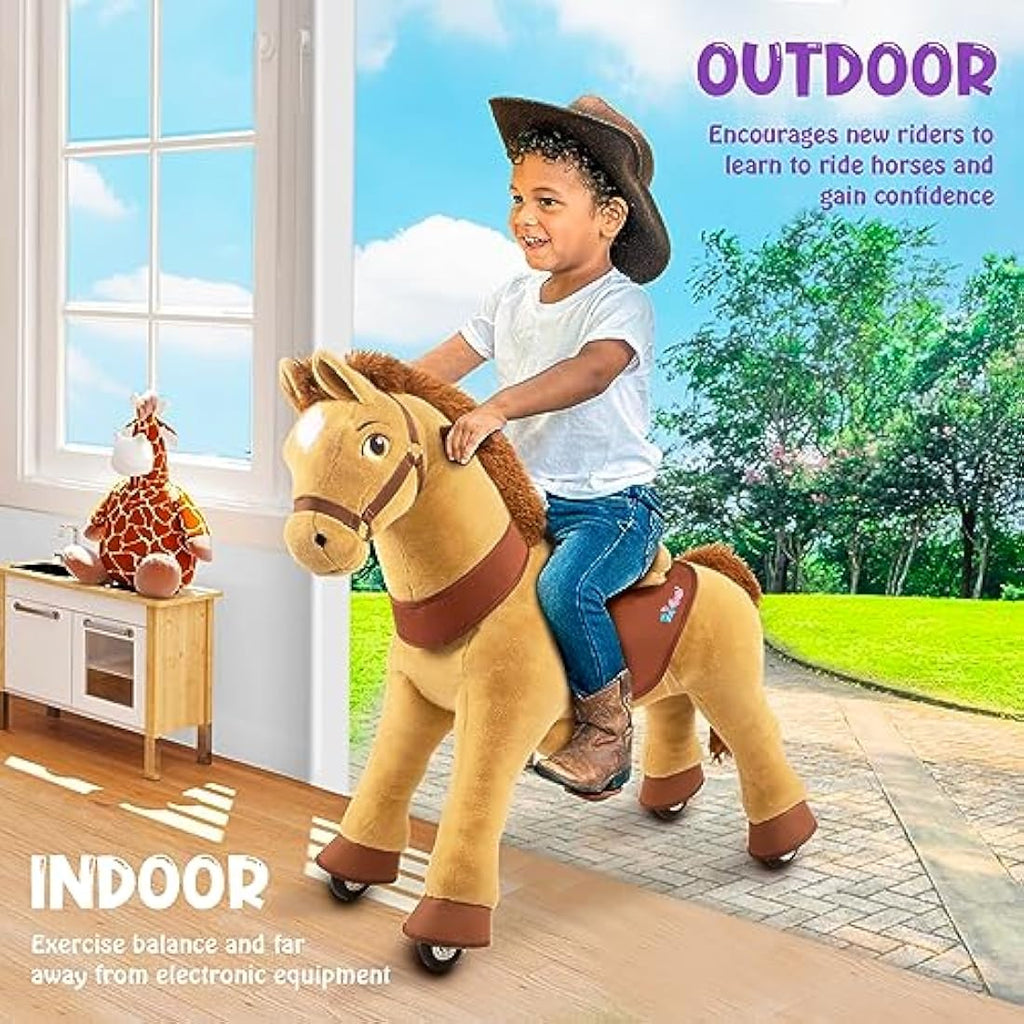 PonyCycle Essential Model E Ride-on Horse with Brake - Light Brown