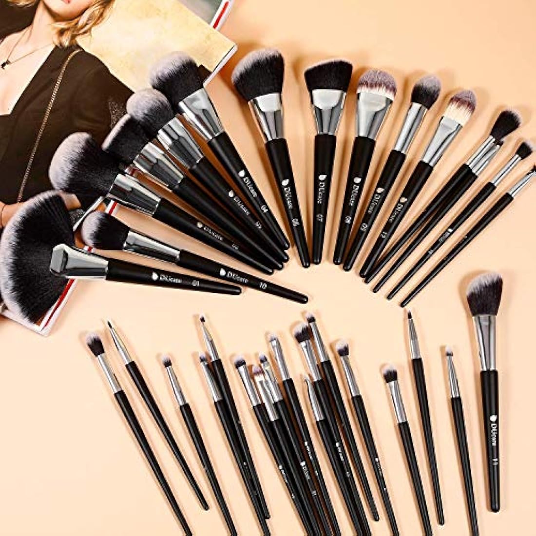 DUcare Professional Makeup Brush Set | 32Pcs Vegan Synthetic Beauty Tools