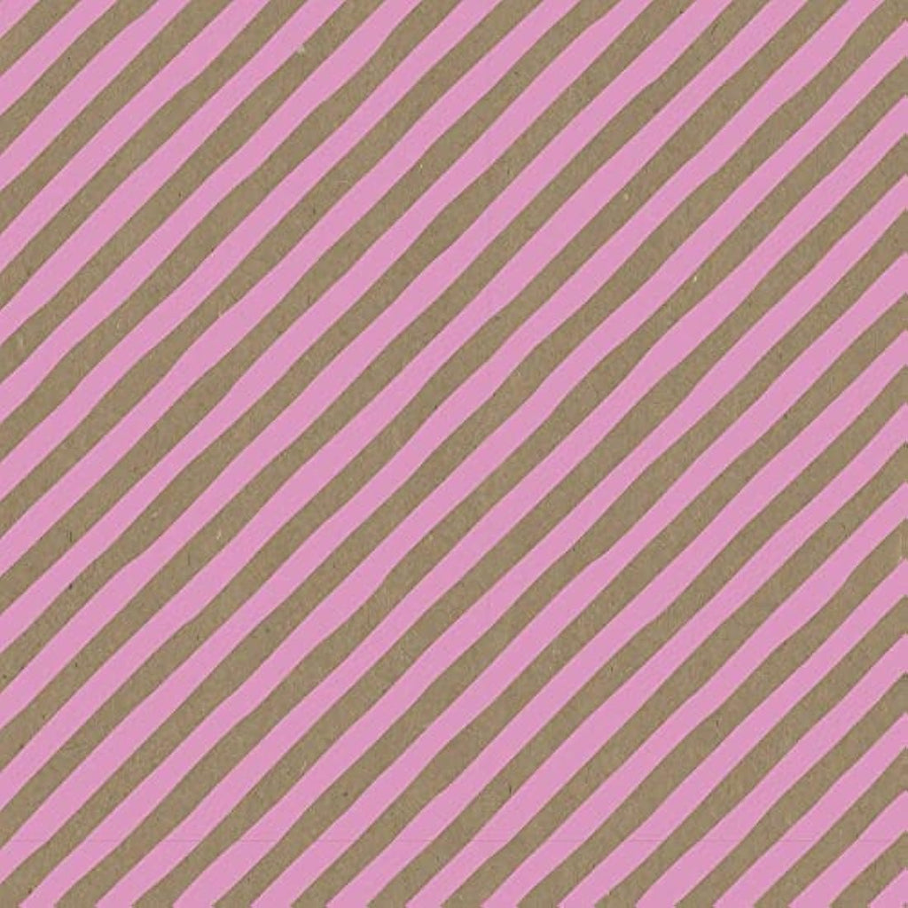 Clairefontaine Recycled Kraft Wrapping Paper – Pink Stripes, 70cm x 50m