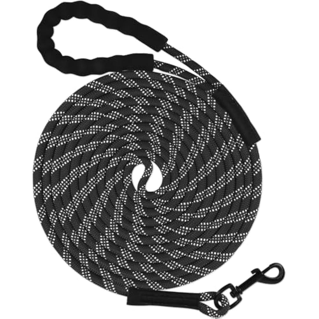 Taglory 20m Dog Training Lead | Reflective Long Nylon Leash - Black