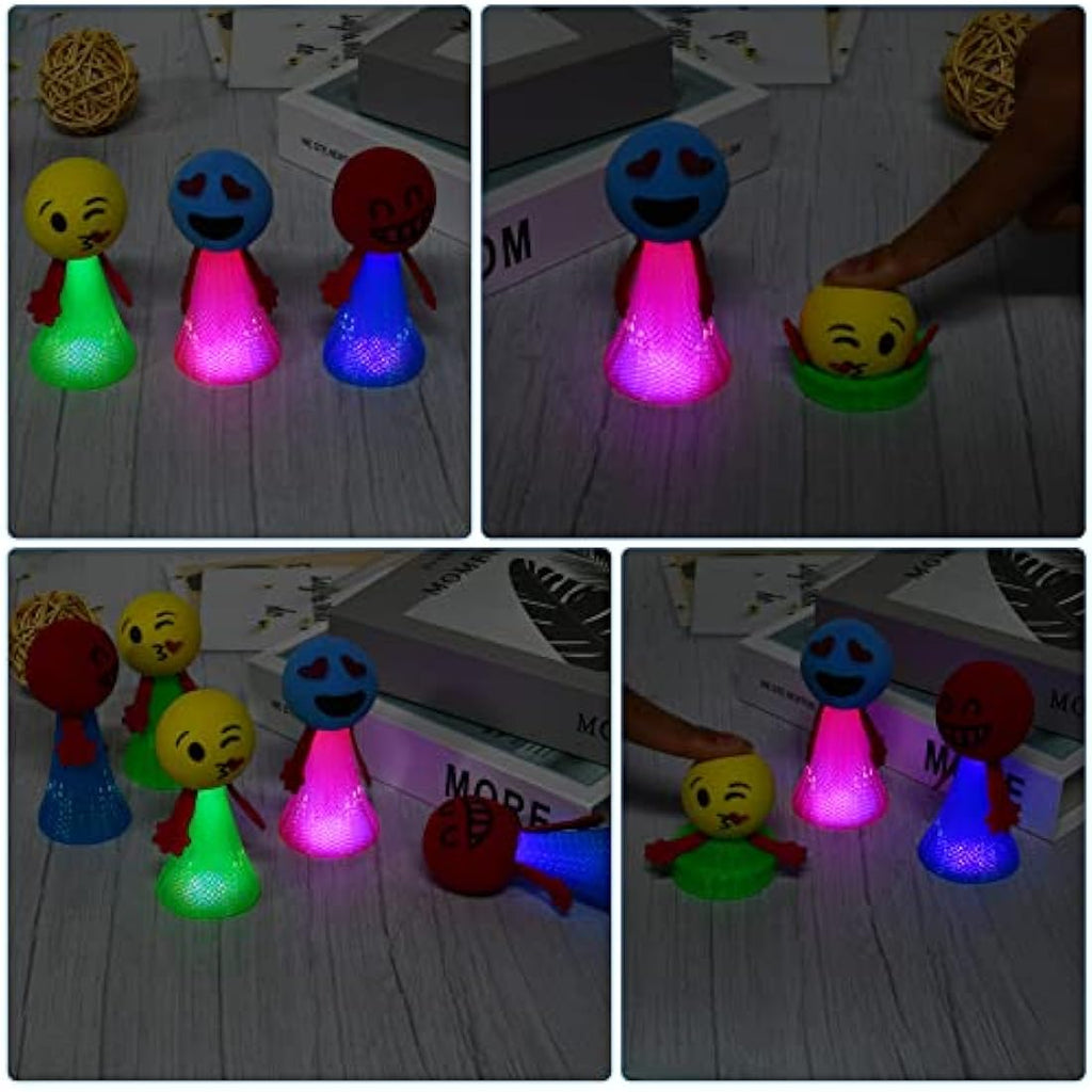 Ainiv 12PCS LED Emoji Bouncing Dolls – Light Up Jumping Elf Fidget Toys