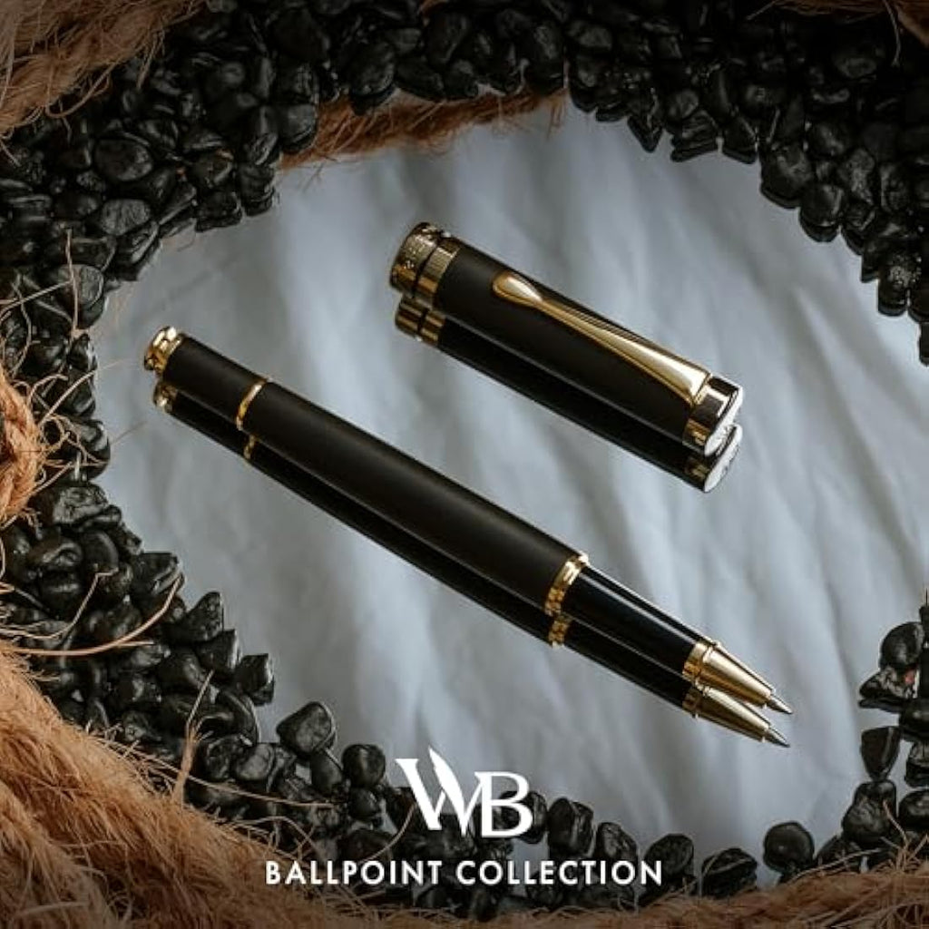 Wordsworth and Black Luxury Bamboo Rollerball Pen with Gold Accents