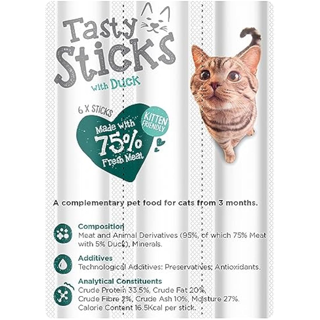 Webbox Tasty Sticks Duck Cat Treats – Grain Free & Kitten Friendly (150pk)