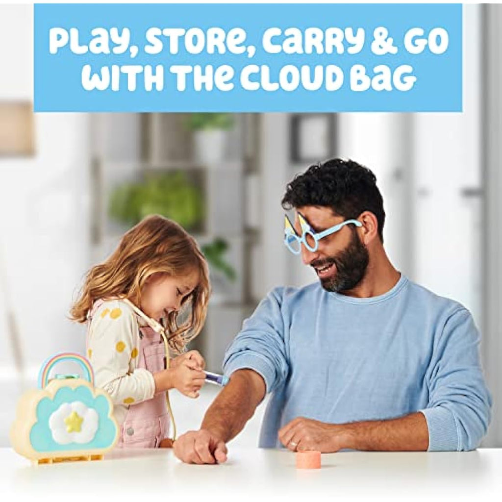 Bluey Cloud Bag Doctor's Playset – 7-Piece Kids Pretend Play Medical Kit