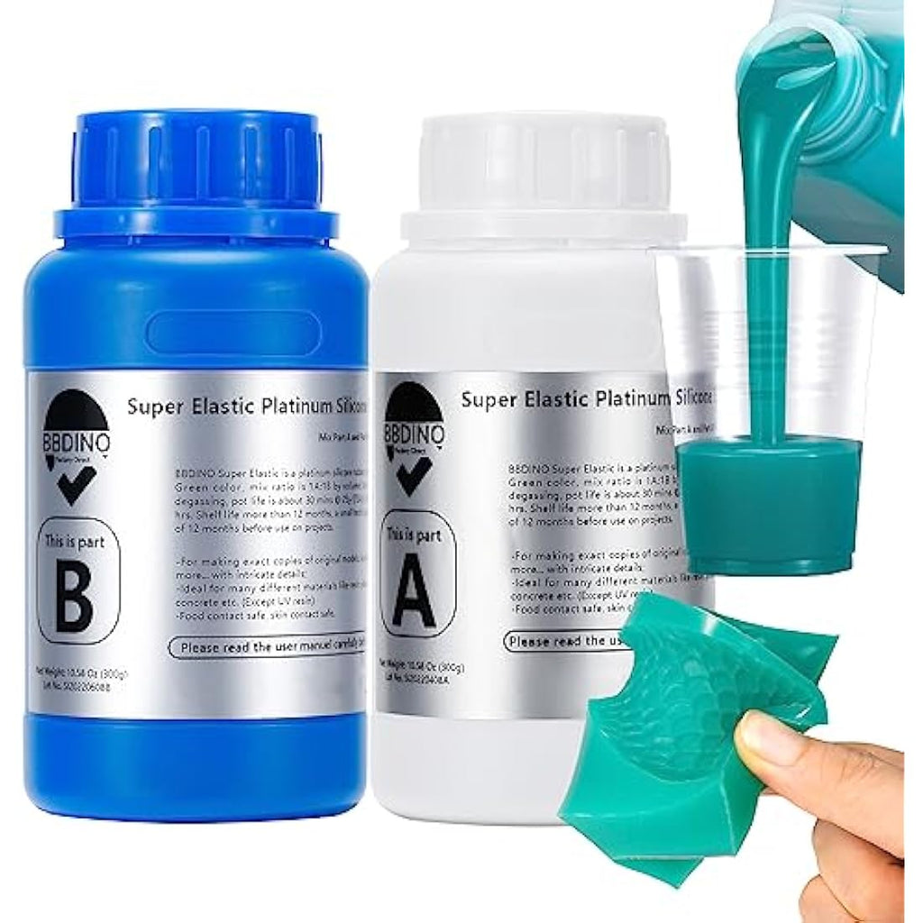 BBDINO Platinum Silicone Mould Making Kit – 600g Jade Green Liquid Rubber