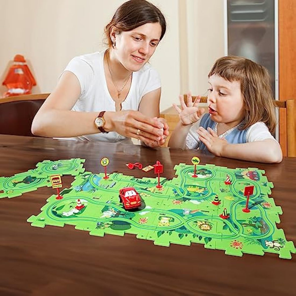 Kids Puzzle Track Car Set | Montessori STEM Educational Toy