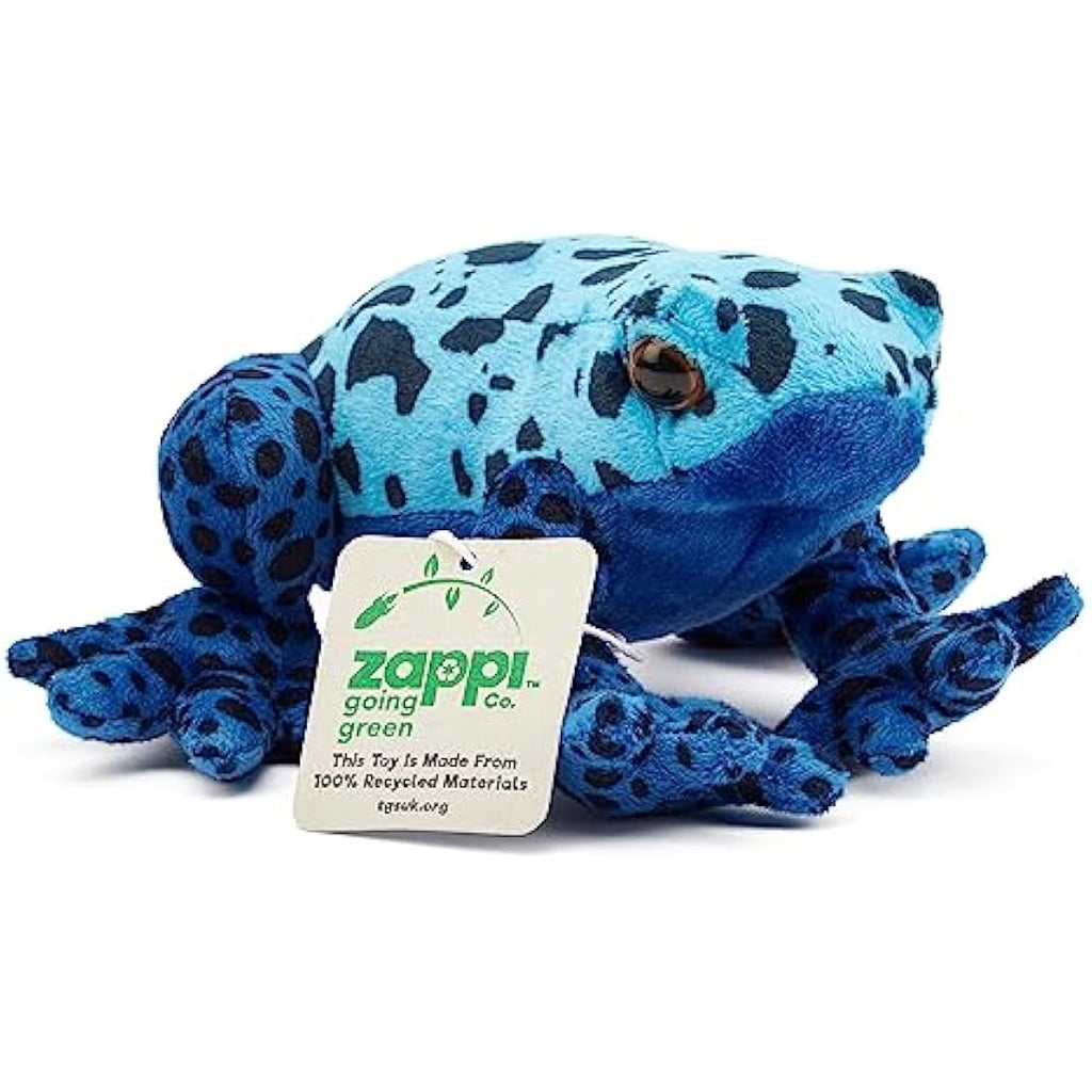Zappi Co Blue Poison Dart Frog - 15cm Recycled Eco-Friendly Plush Toy