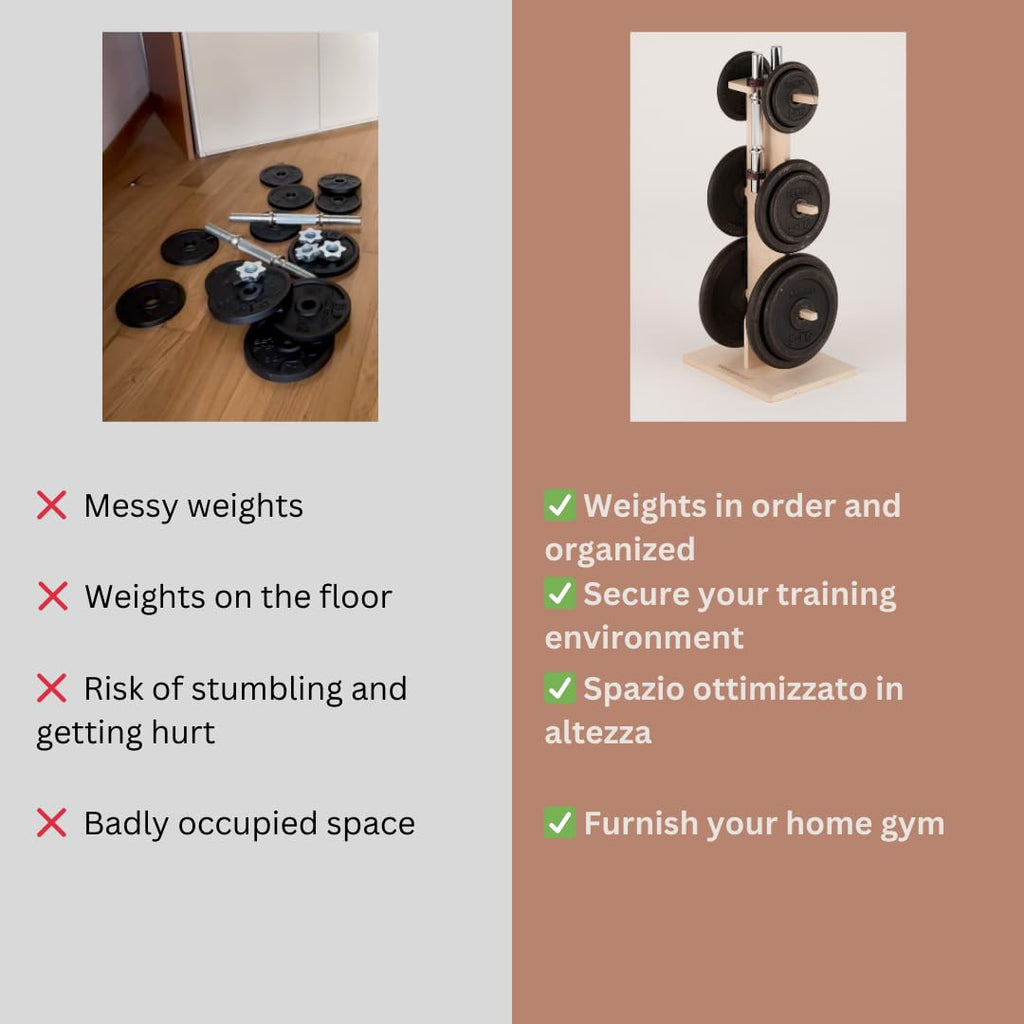 Meanswood Keep Up | Vertical Birch Plywood Weight Disc Rack