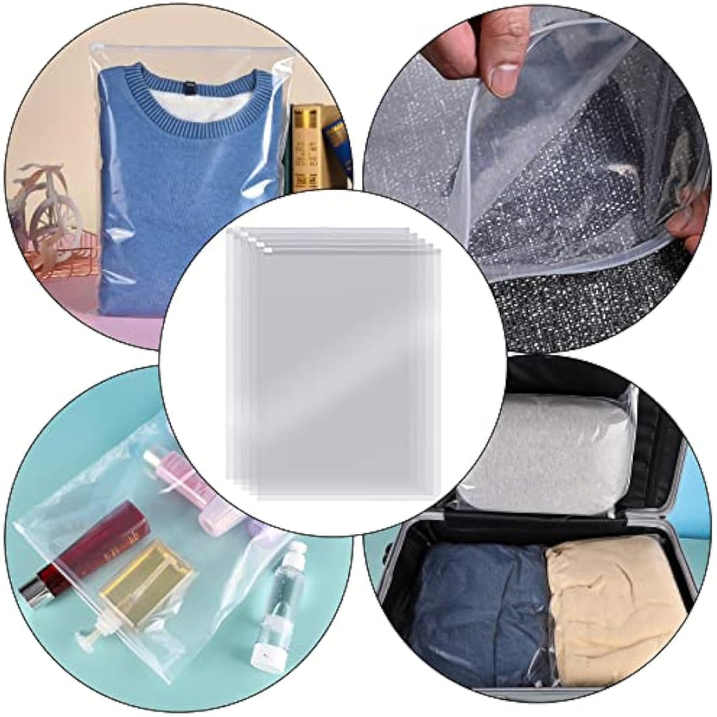 40Pcs Reusable Ziplock Bags | 40x30cm Travel Storage Bags