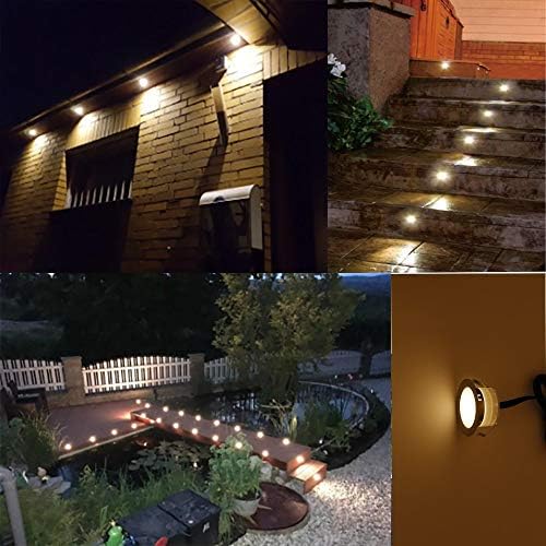 INDARUN Warm White LED Decking Lights - IP67 Waterproof 10 Pack