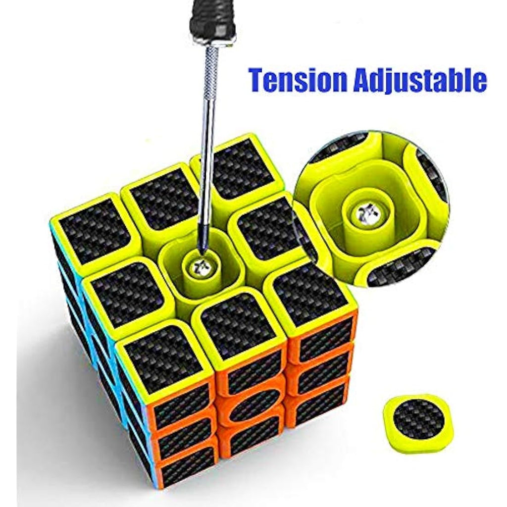 Roxenda Speed Cube Set | 2x2 3x3 Carbon Fiber Magic Puzzle Cubes
