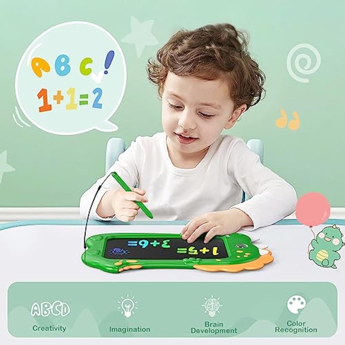 Kizmyee 8.5" LCD Writing Tablet | Dinosaur Doodle Board for Kids