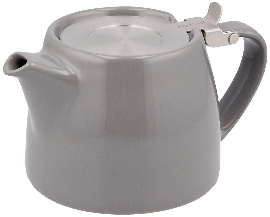 Forlife Stump Teapot – 0.4L Grey Lead-Free Ceramic Loose Leaf Teapot