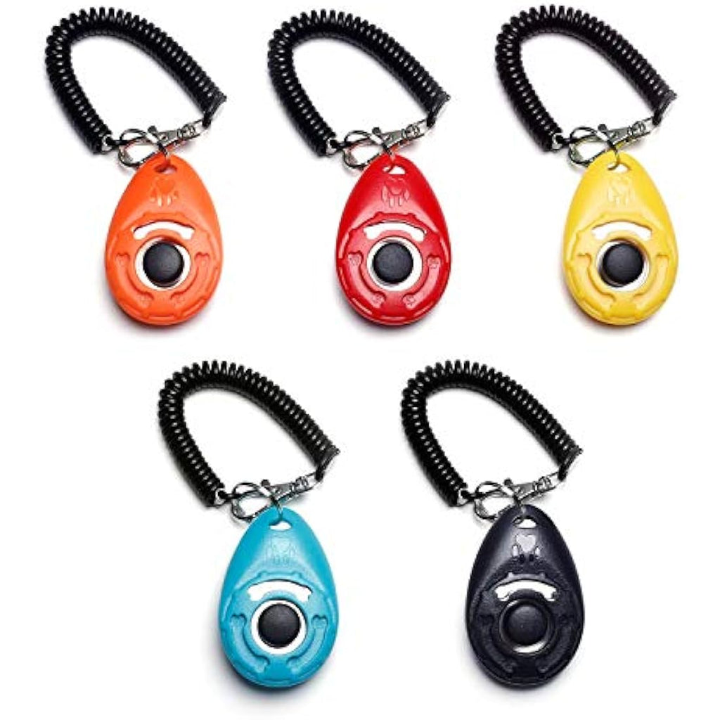 Toozey Dog Training Clicker 5-Pack with Wrist Strap and E-Book
