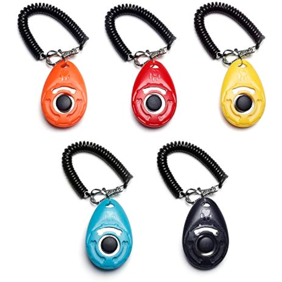 Toozey Dog Training Clicker 5-Pack with Wrist Strap and E-Book