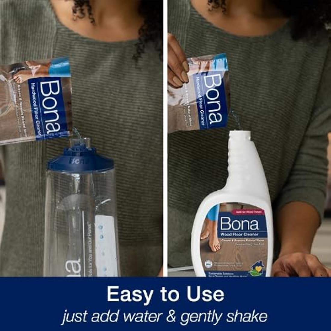 Bona Wood Floor Cleaner Concentrate Refill Pouch – 4 x 60ml Pack