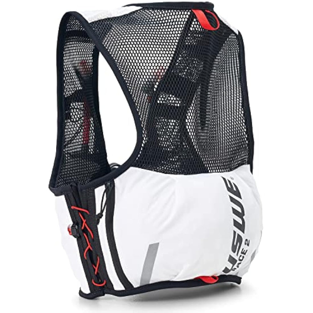 USWE Pace 2L Running Vest Hydration Pack with 2 UltraFlasks – White/Black