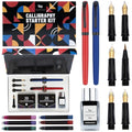 Wordsworth & Black Calligraphy Pen Set | 2 Pens, 60 Cartridges & Ink