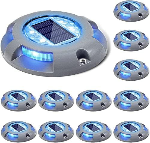 Siedinlar Solar Deck Lights – IP68 Waterproof Aluminum Ground Lights, 12 Pack