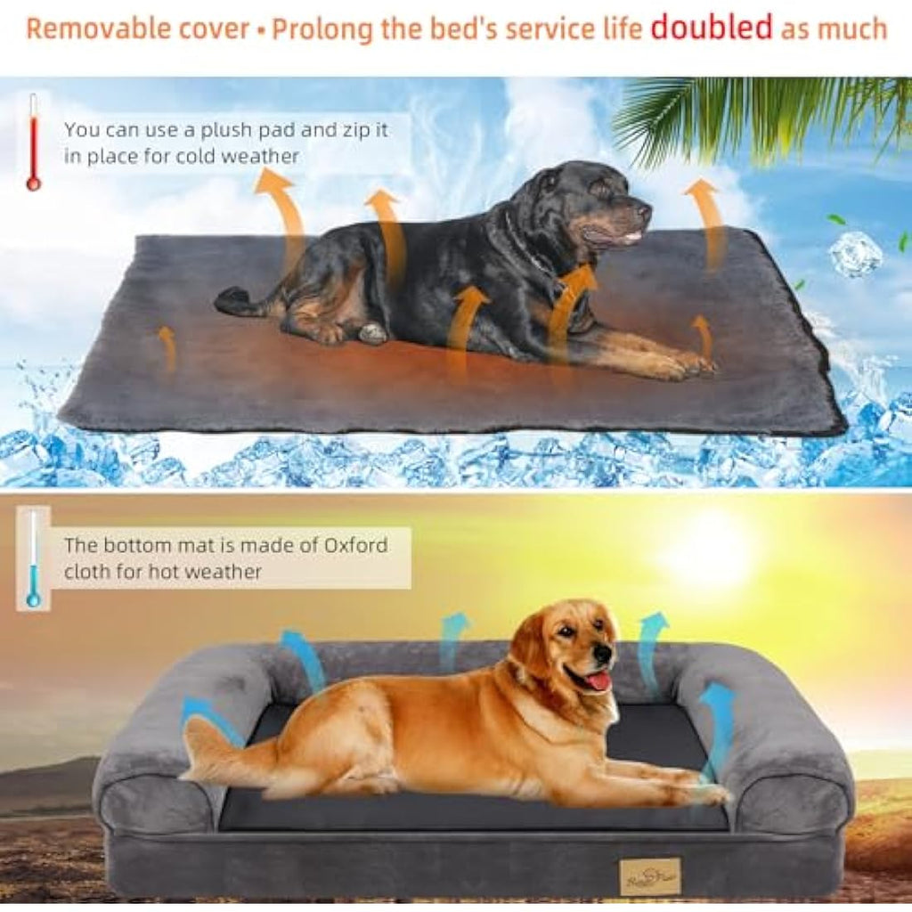 BingoPaw Orthopedic Memory Foam Dog Sofa Bed | Waterproof & Washable XL