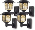 LeiDrail Solar Fence Lights – Waterproof Warm White Outdoor Wall Decor, 4 Pack