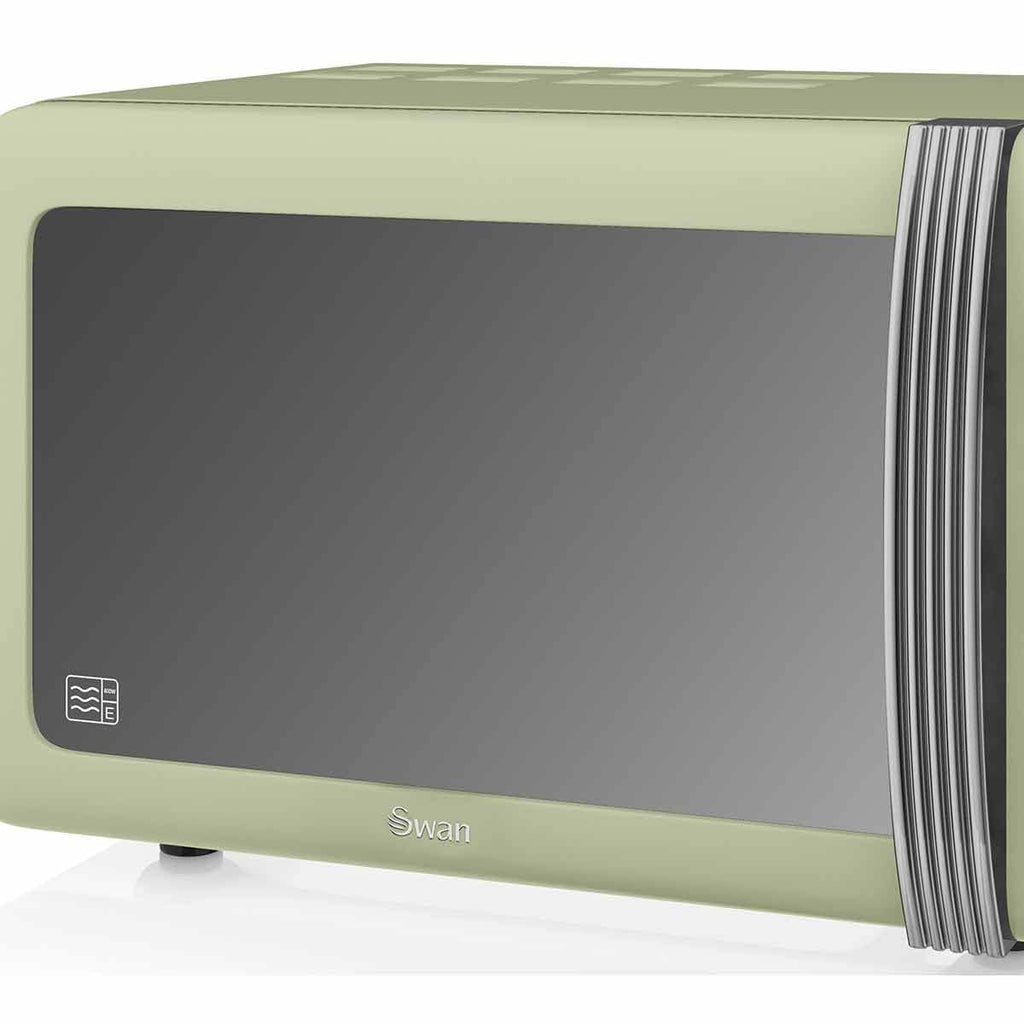Swan Retro Digital Microwave | 800W 20L with Defrost – Green