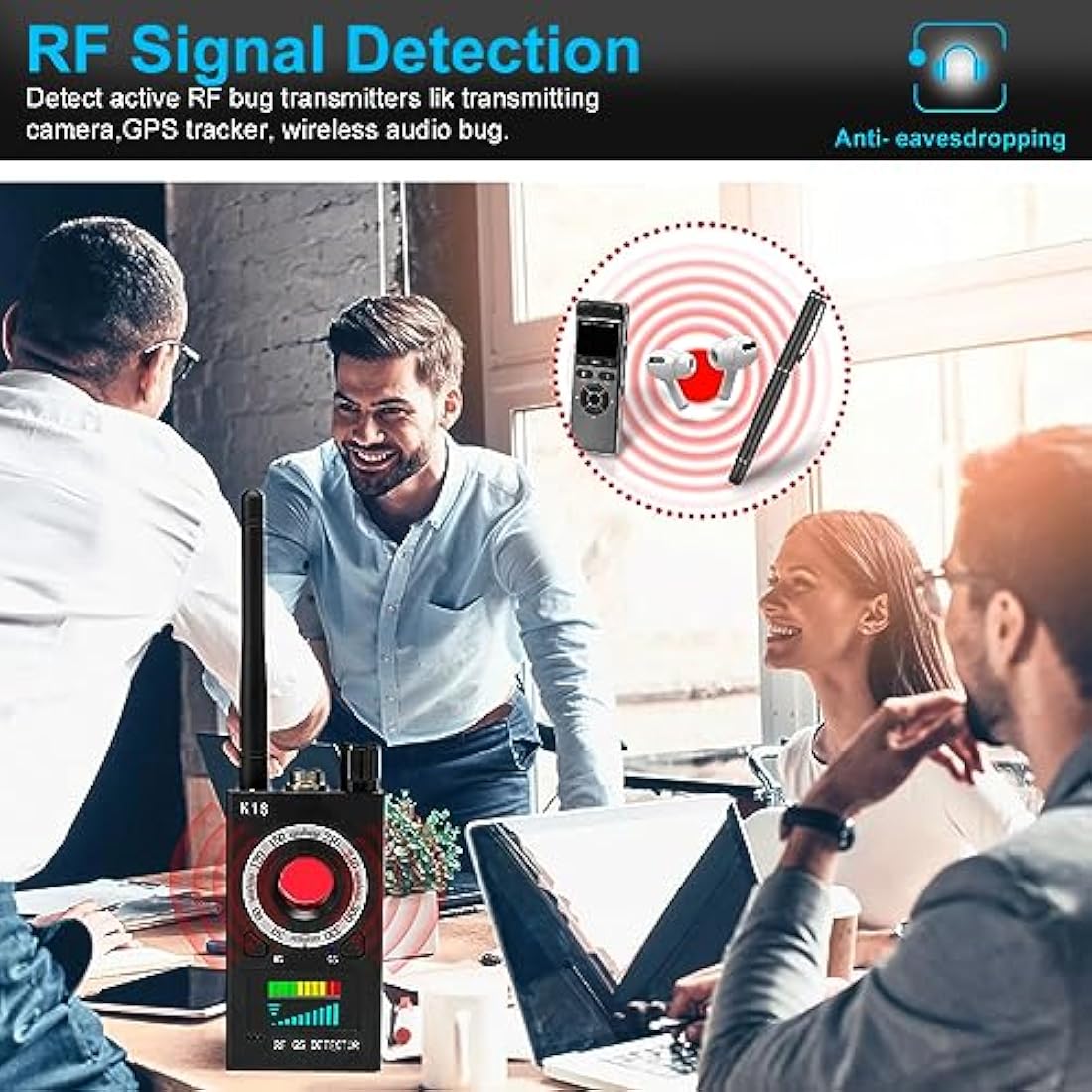 SIKVIO Anti Spy Detector | RF Scanner & Hidden Camera Bug Finder