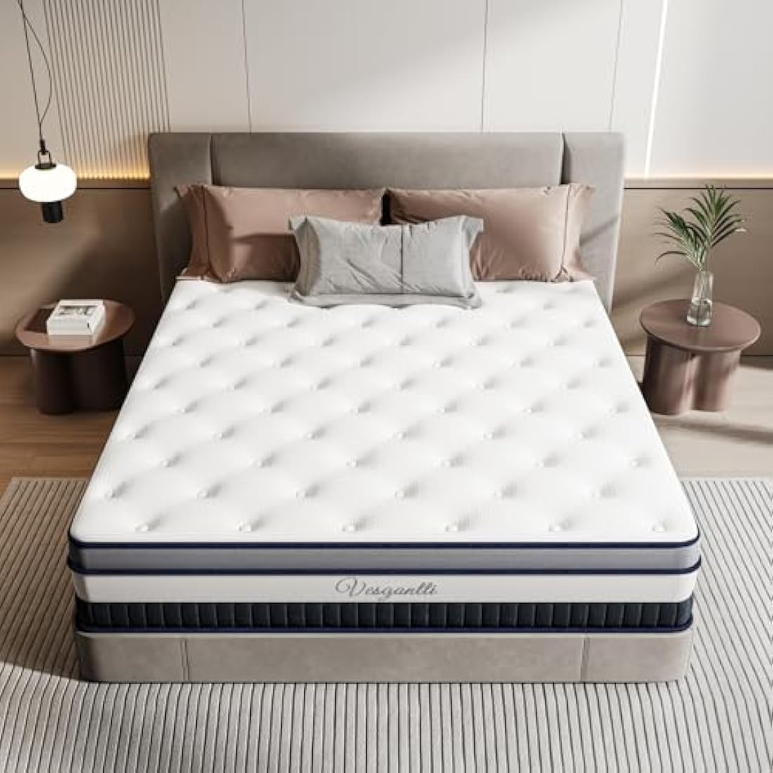 Vesgantti 3FT Single Pocket Sprung Mattress | 11 Inch Hybrid Box Top