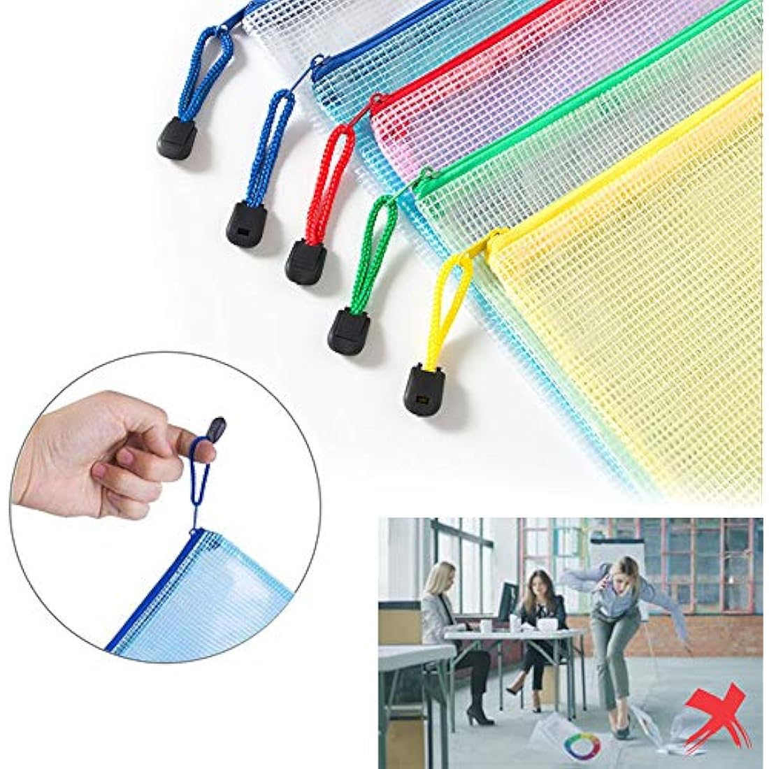 Vicloon A3 Mesh Document Wallets – 10Pcs Waterproof Zipper File Bags