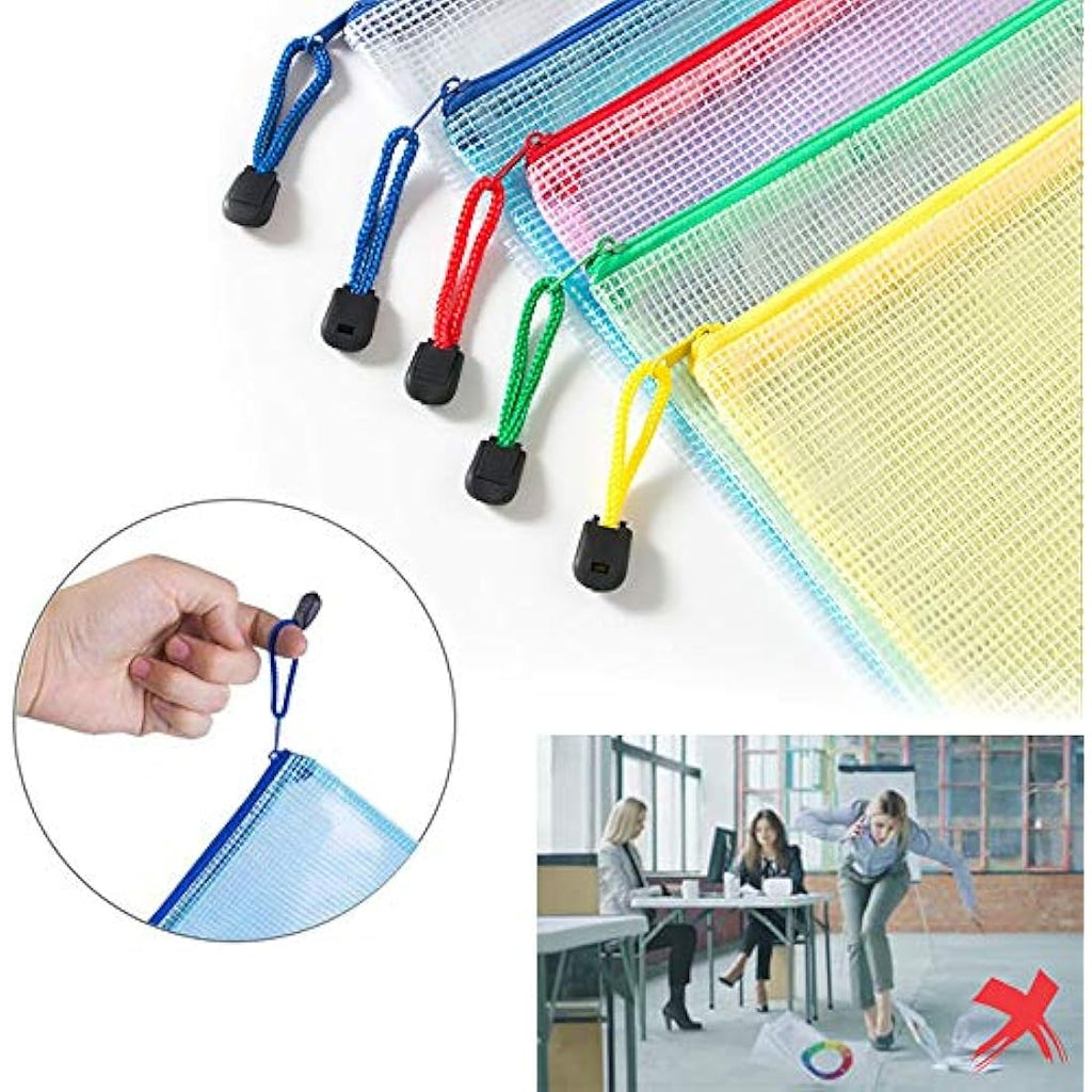 Vicloon 15Pcs Mesh Document Wallets – A3 A4 A5 Waterproof Zip Bags