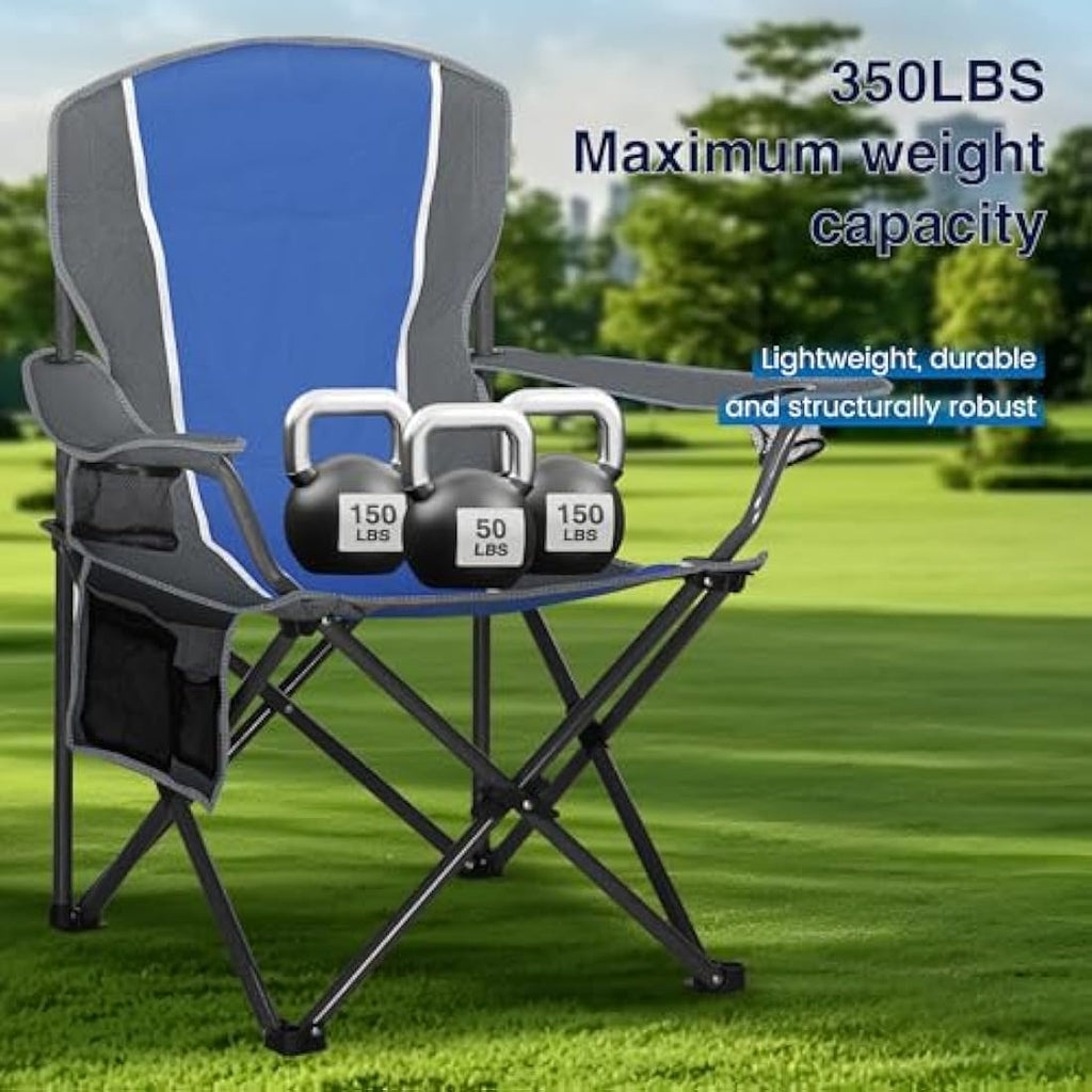 ALPHA CAMP Heavy Duty Folding Camping Chair – 160kg Oversized Portable