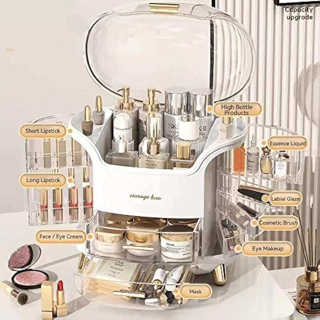 Jolof Store Acrylic Makeup Organiser | Dustproof Cosmetic Storage Box